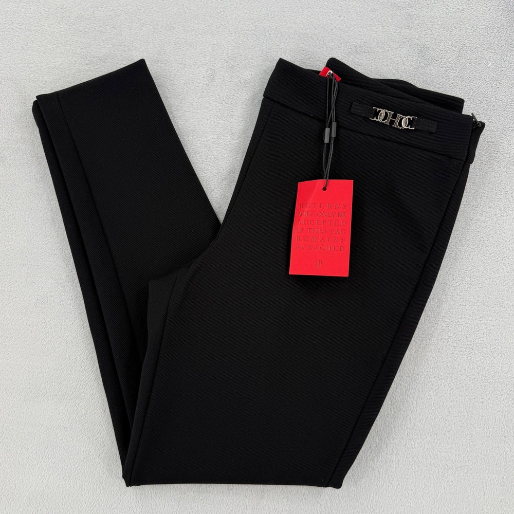 Carolina Herrera CH Trousers Pants Women 8 Black Slim Fit Tapered Strech NEW